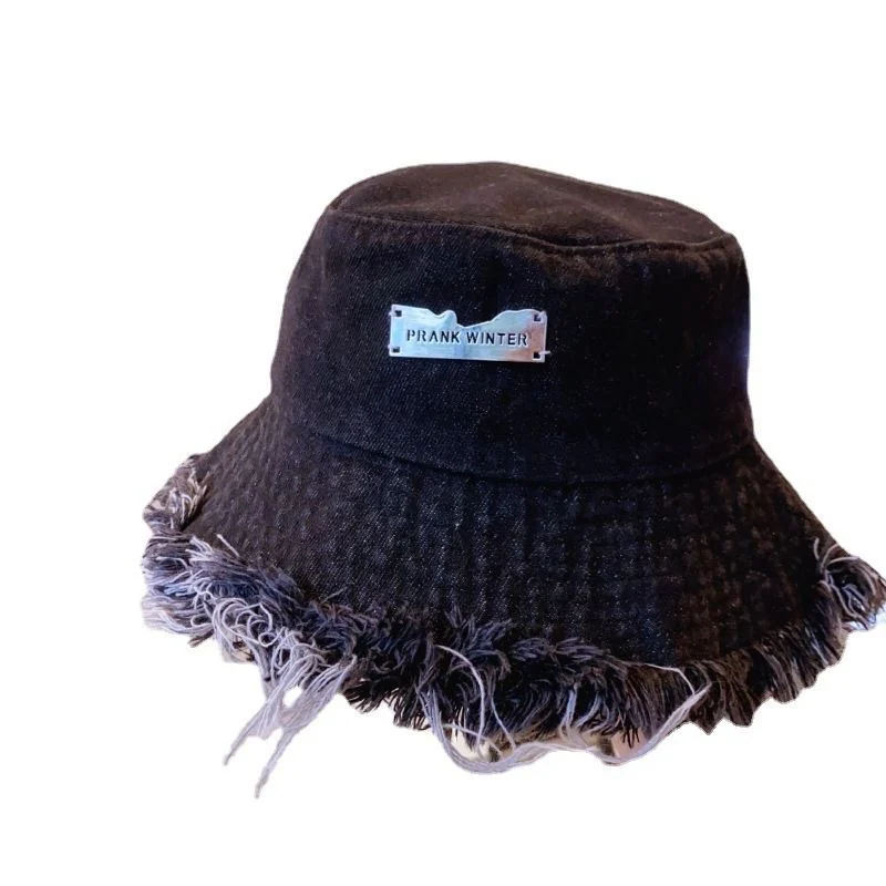 Jean Fisherman Hat Women's Spring And Summer Thin Washed Old Frayed Edge Bucket Outdoor — image 4