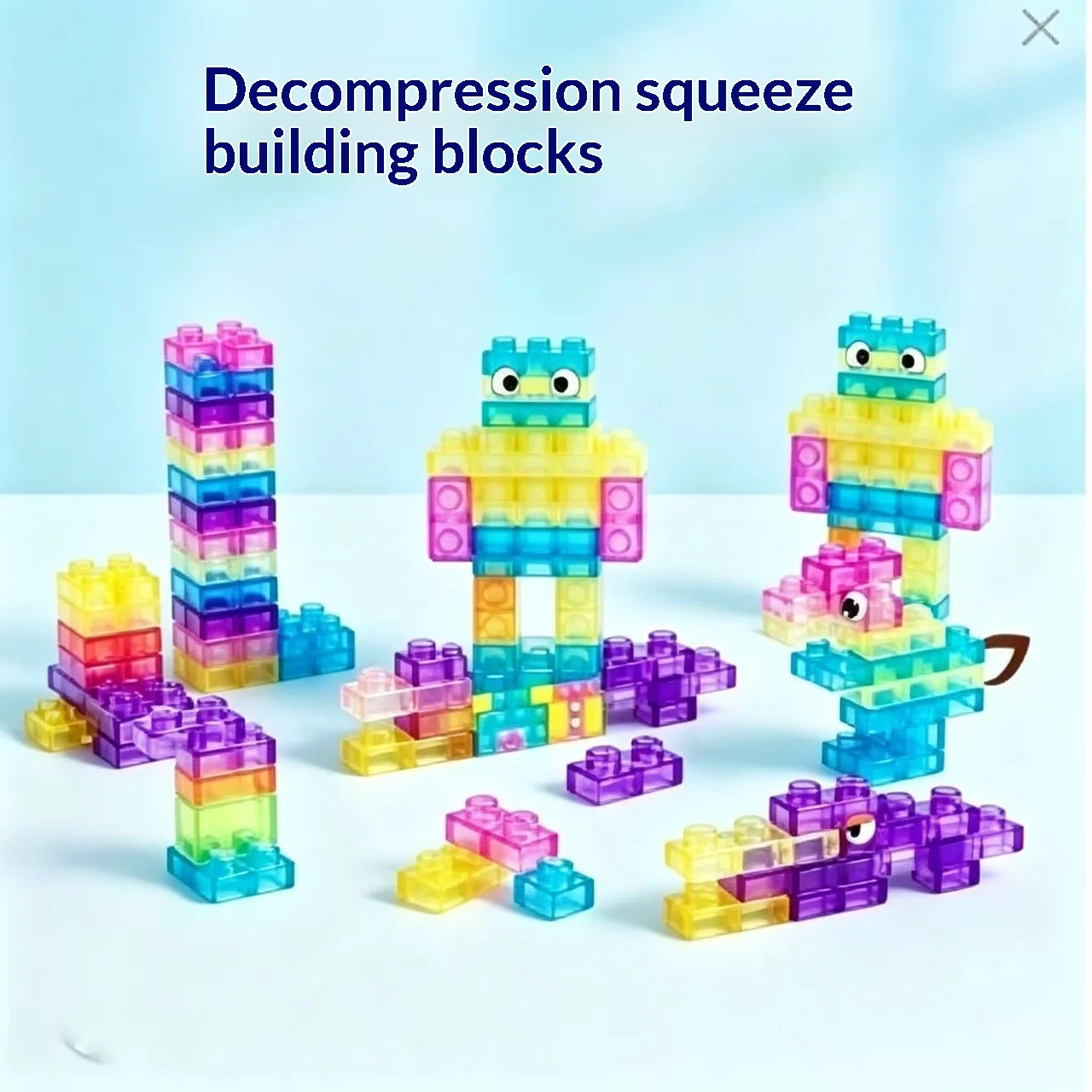Jelly Block Toy Stress-relief Building Blocks For Adults Transparent — image 5