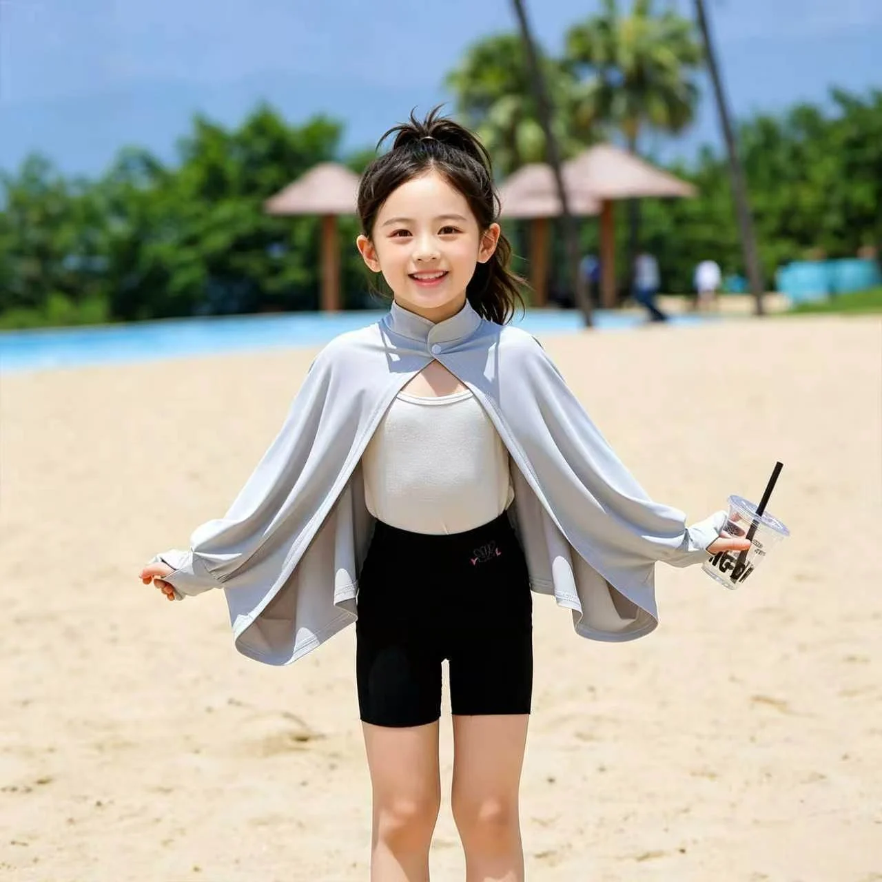 Kids Breathable Sun-protection Shirt Shawl And Outdoor Sun-blocking Cape — image 5