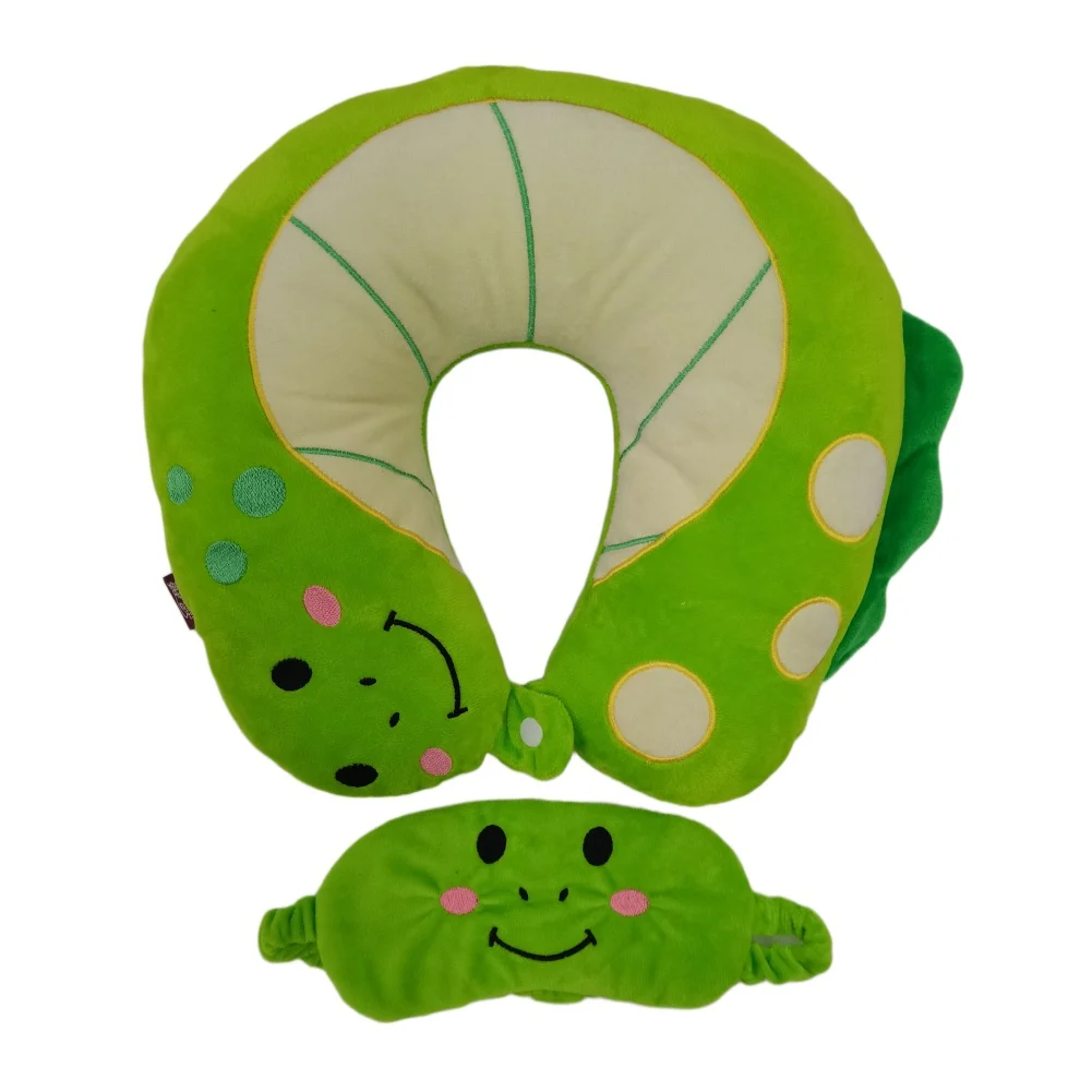 Kids Cartoon Animal Travel Neck Pillow With Matching Eye Mask, Soft Plush U Shape… — image 5