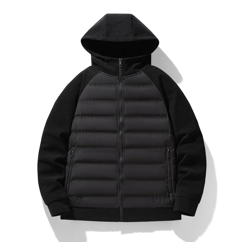 Knitted Patchwork Sports Hooded Jacket For Men And Women — image 4