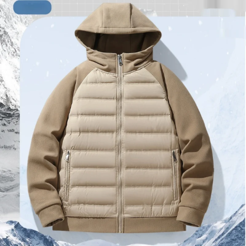 Knitted Patchwork Sports Hooded Jacket For Men And Women — image 5