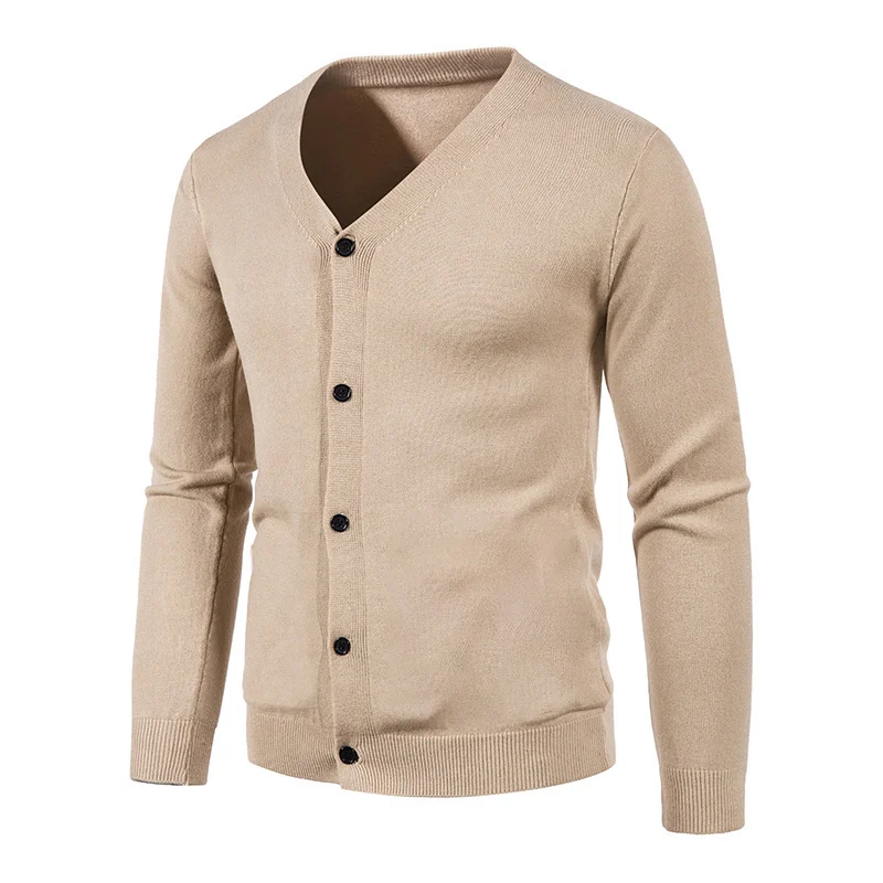 Knitwear Cardigan Ready-made Autum Export Men's V Neck Slim Button-down Bottoming Shirt — image 7