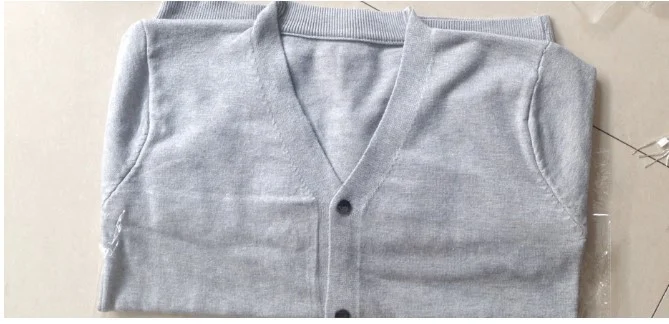 Knitwear Cardigan Ready-made Autum Export Men's V Neck Slim Button-down Bottoming Shirt — image 9