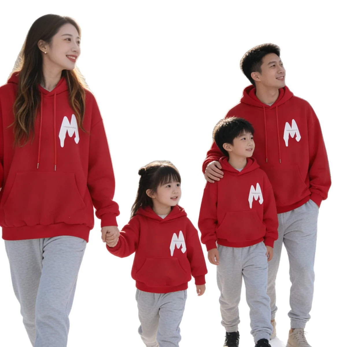 Korean-style Fleece-lined Thickened Sweater Street-style Fashionable Hooded Set — image 3