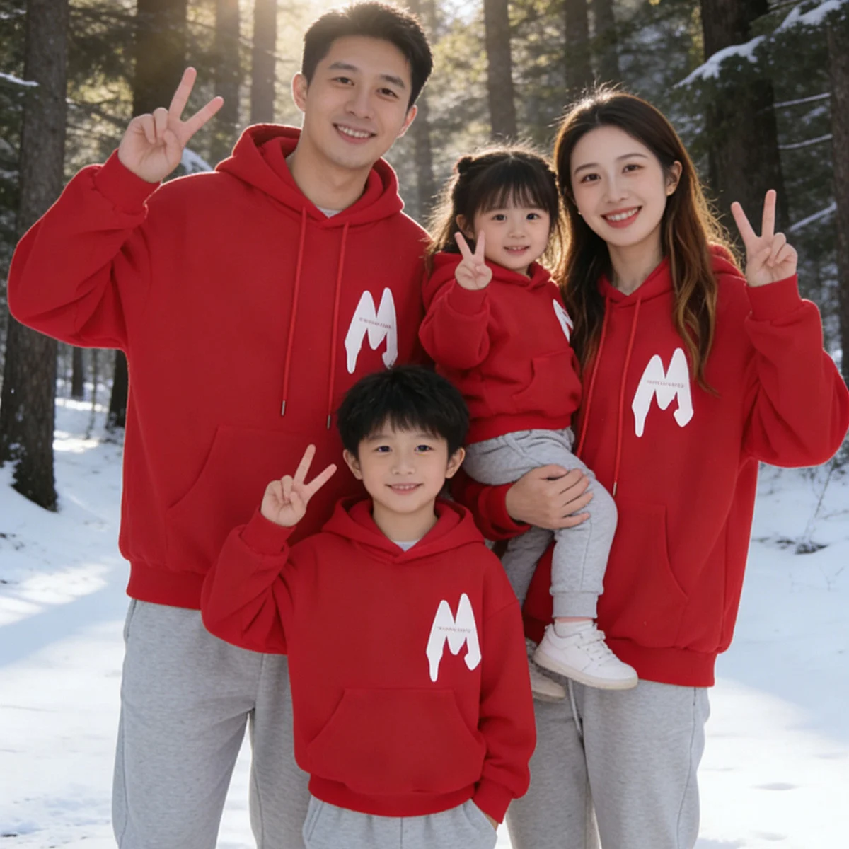 Korean-style Fleece-lined Thickened Sweater Street-style Fashionable Hooded Set — image 8
