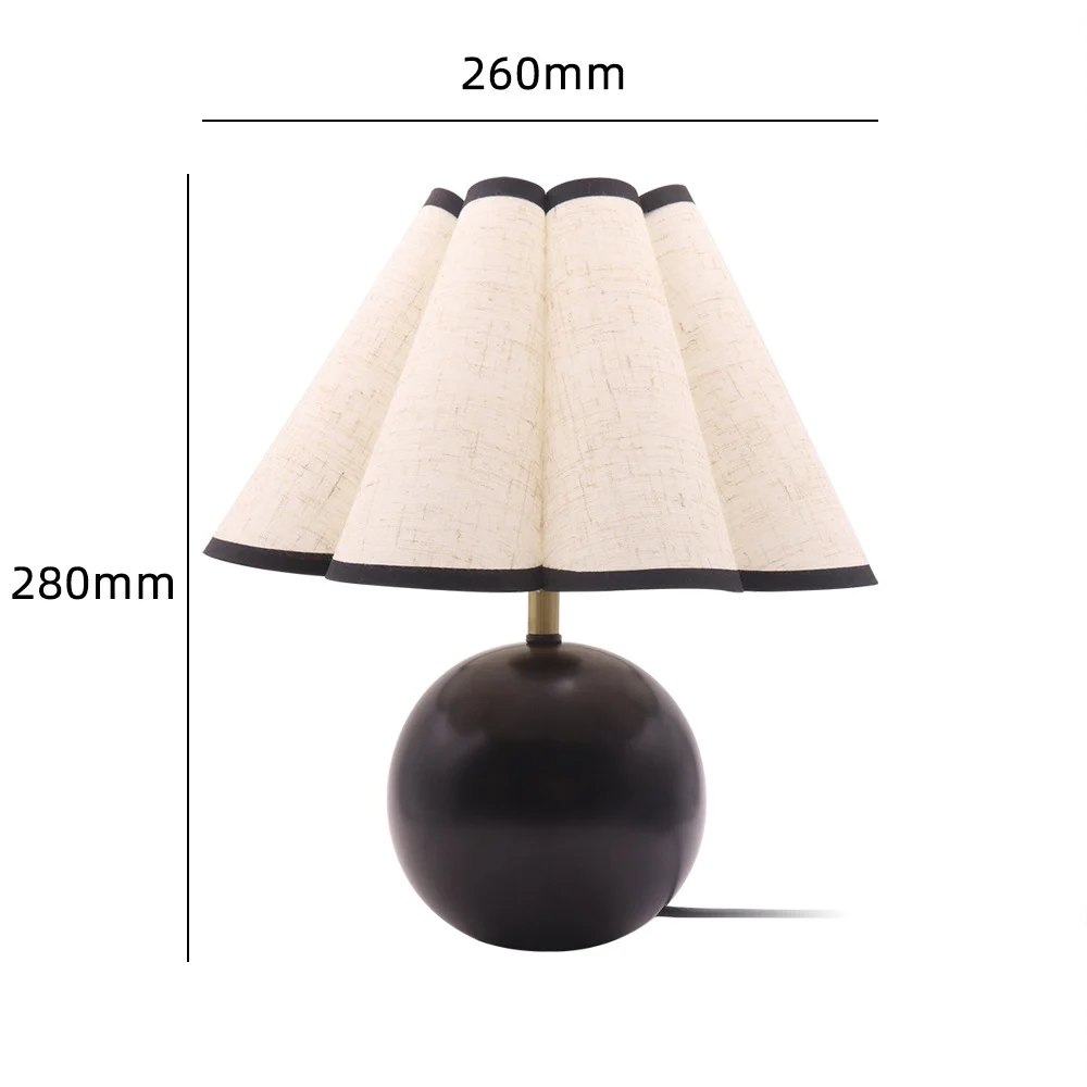 Korean-style Small Desk Lamp Pleated Fabric LED Mood Light Hotel And Home Decor… — image 3