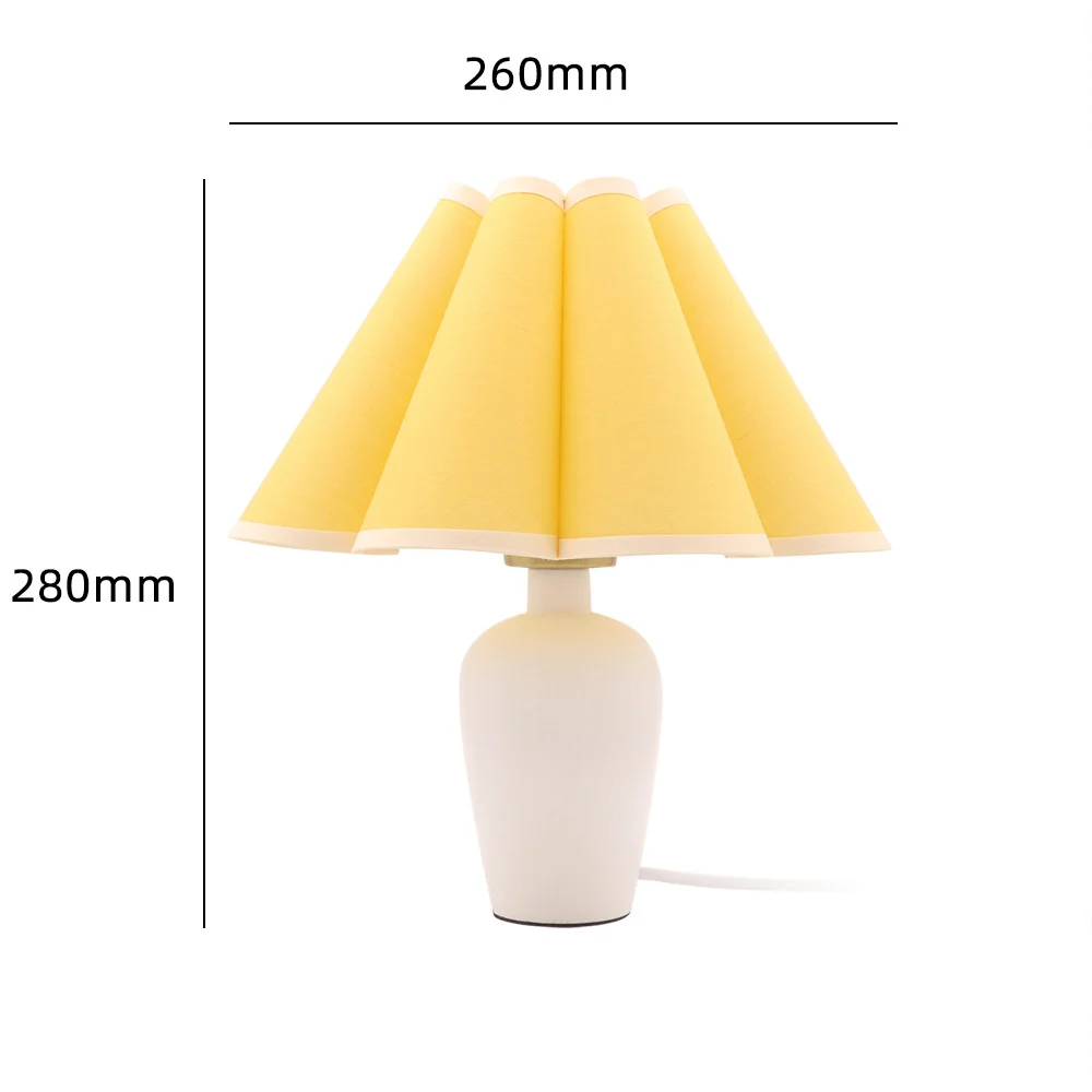 Korean-style Small Desk Lamp Pleated Fabric LED Mood Light Hotel And Home Decor… — image 7