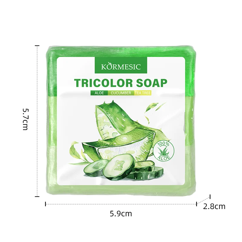 Kormesic Aloe Vera & Cucumber Tea Tree Tri-colour Soap FT 120g — image 5