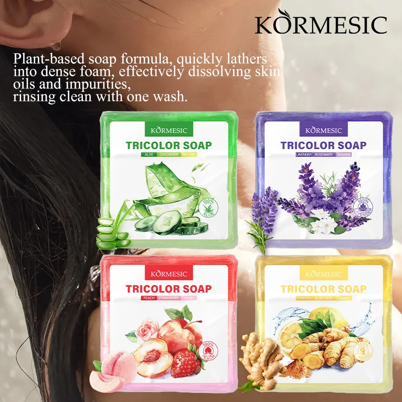 Kormesic Aloe Vera & Cucumber Tea Tree Tri-colour Soap FT 120g — image 2