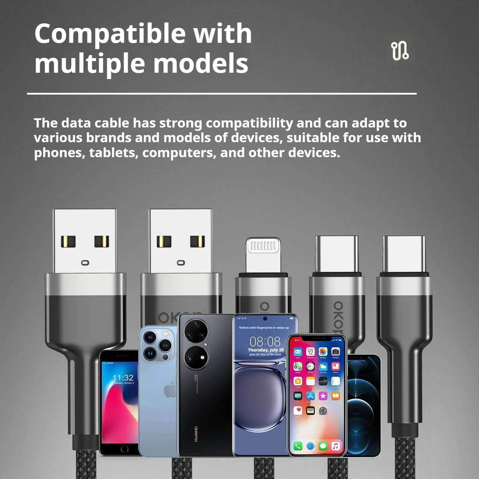 KP-318 Braided 65W Fast-charging Data Cable Durable Overcharge Protection Type-c… — image 6