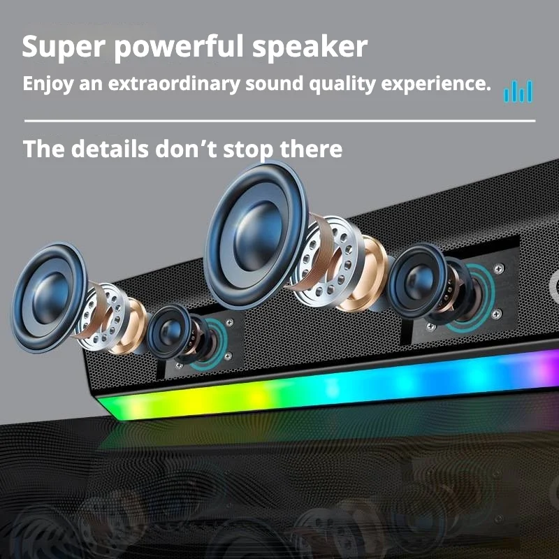 KP-557 Bluetooth Speaker With RGB Colorful Lights Home Soundbar Wireless Deep Bass… — image 5