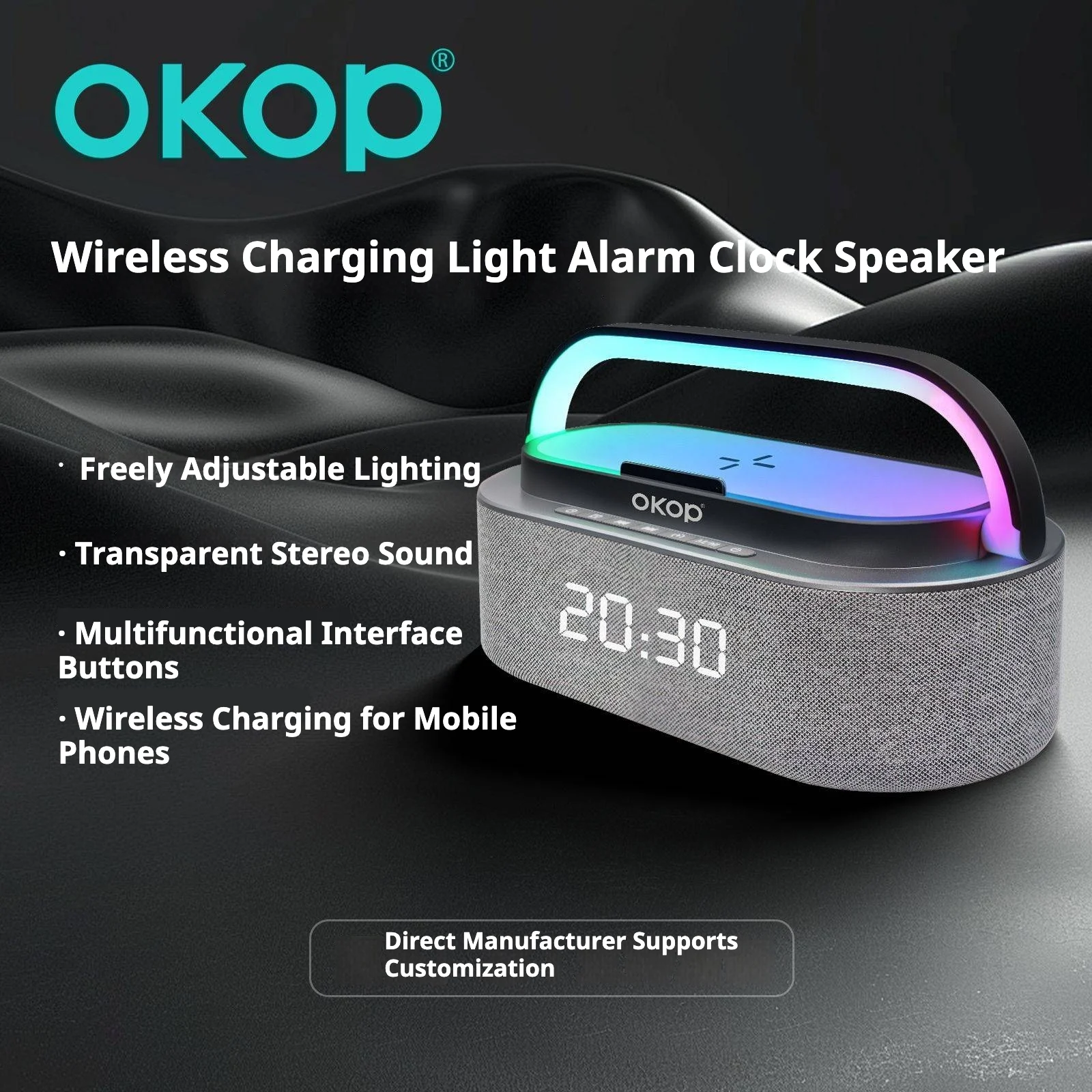 KP-578 Hot-selling Wireless Bluetooth Speaker With Clock Alarm And Charging Features A… — image 2