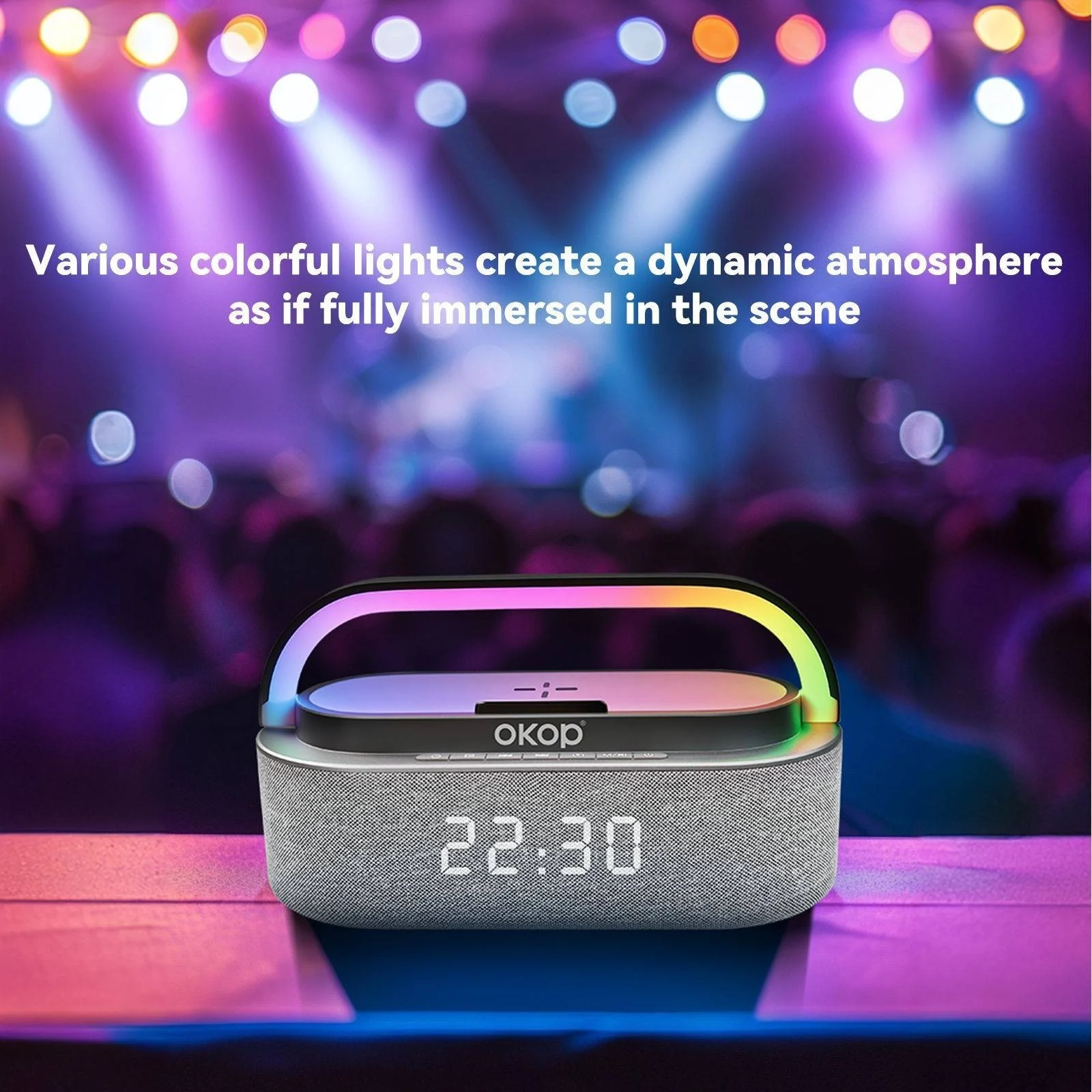 KP-578 Hot-selling Wireless Bluetooth Speaker With Clock Alarm And Charging Features A… — image 3