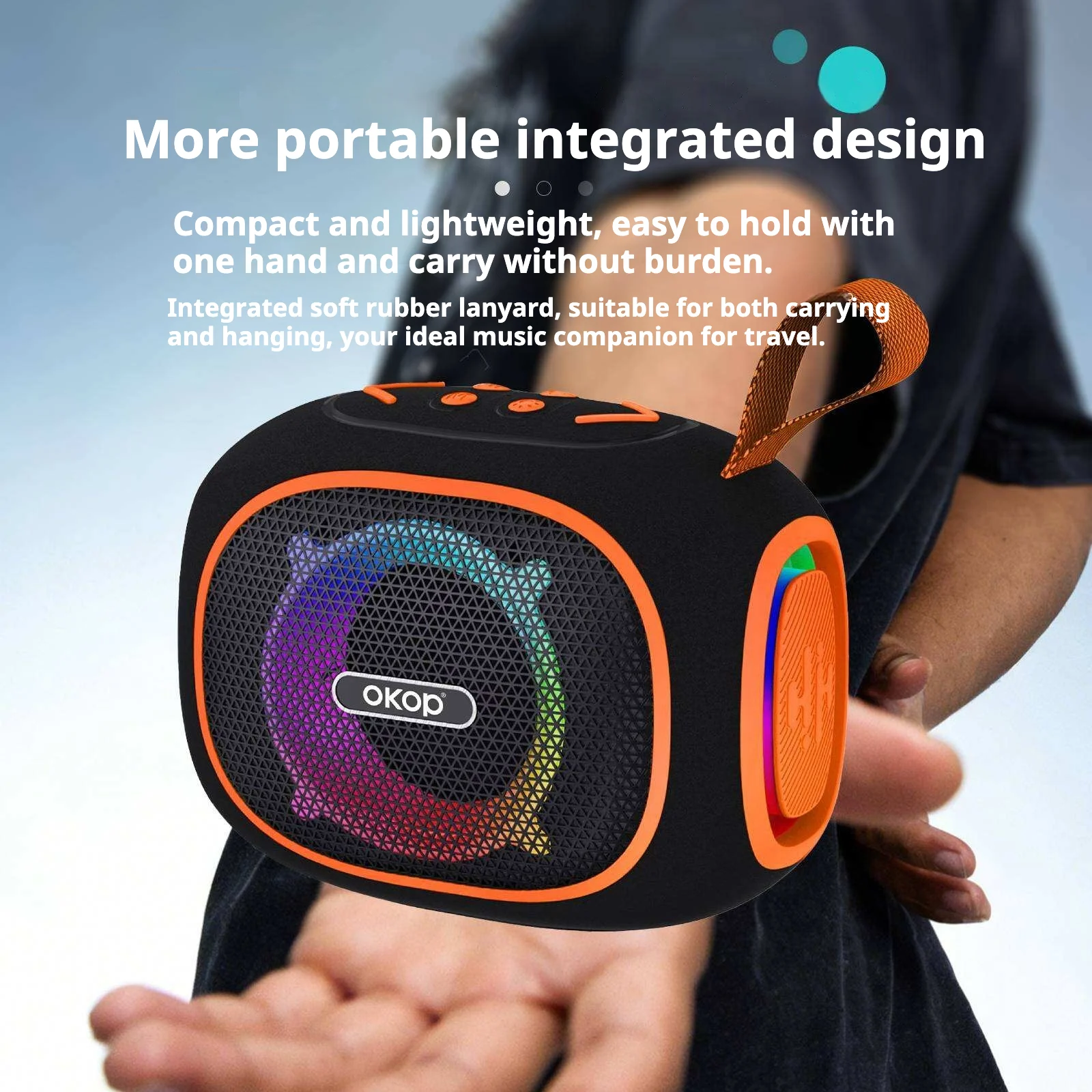 KP-853 New Wireless Bluetooth Speaker Long Battery Life Portable Handle RGB Lighting… — image 6