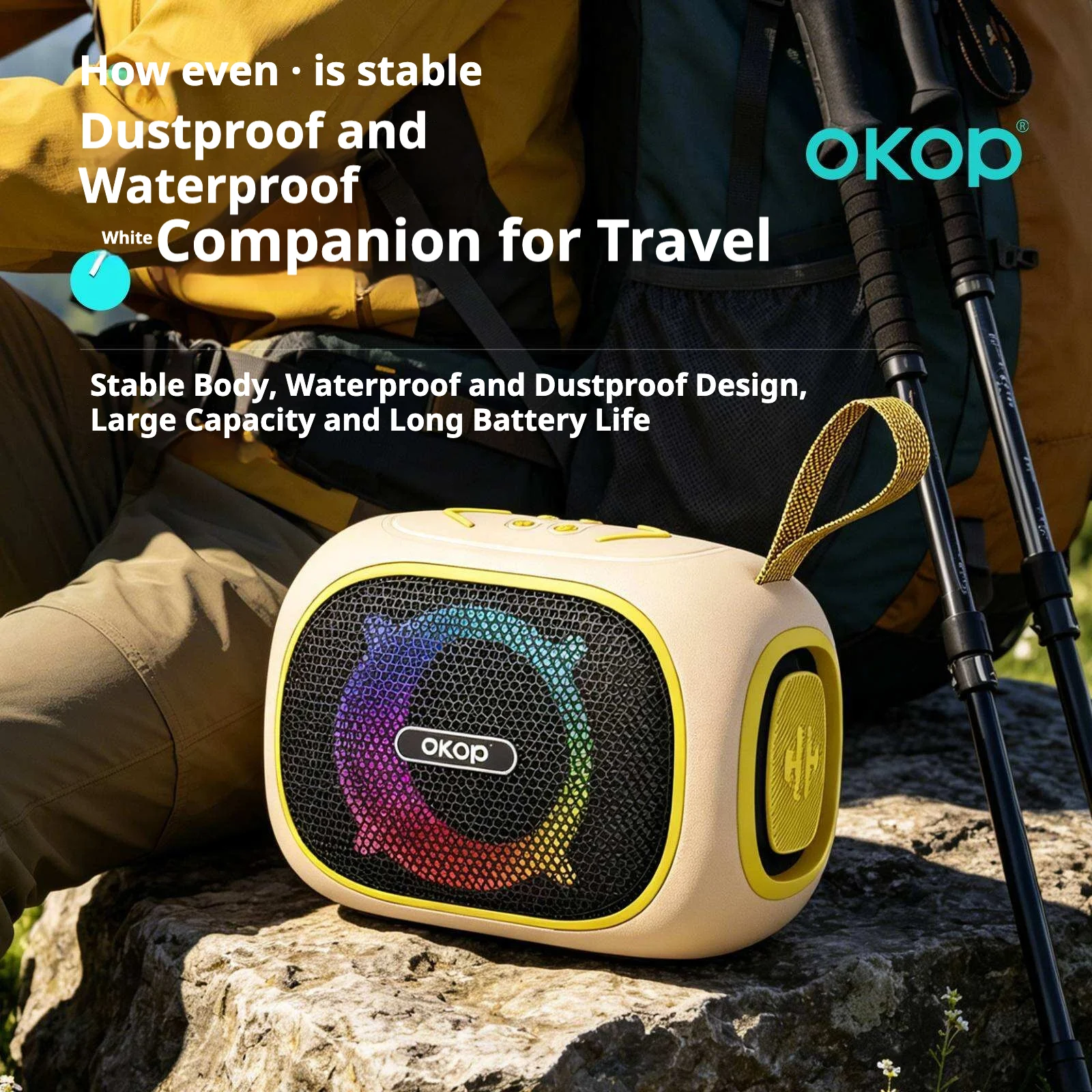 KP-853 New Wireless Bluetooth Speaker Long Battery Life Portable Handle RGB Lighting… — image 7