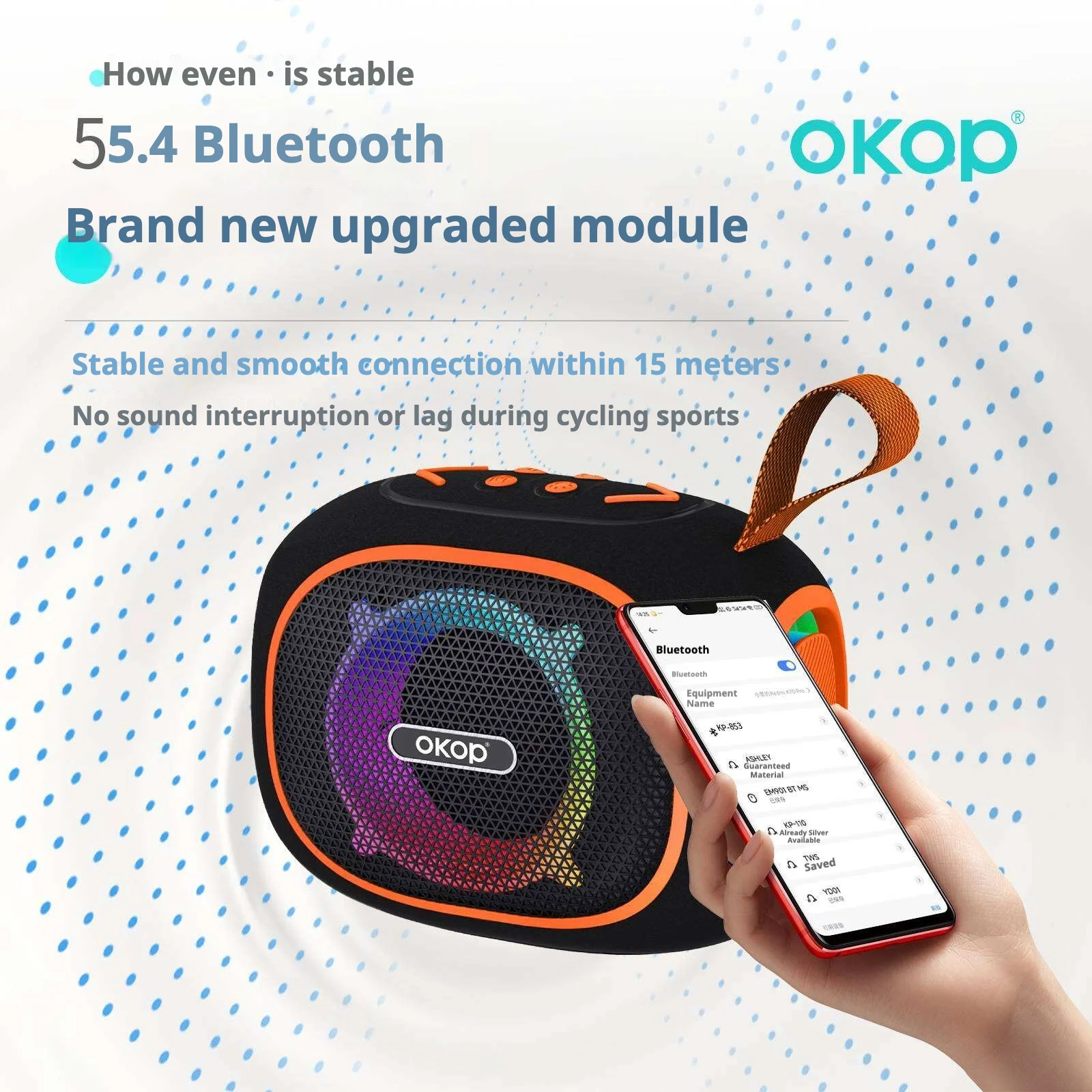 KP-853 New Wireless Bluetooth Speaker Long Battery Life Portable Handle RGB Lighting… — image 3