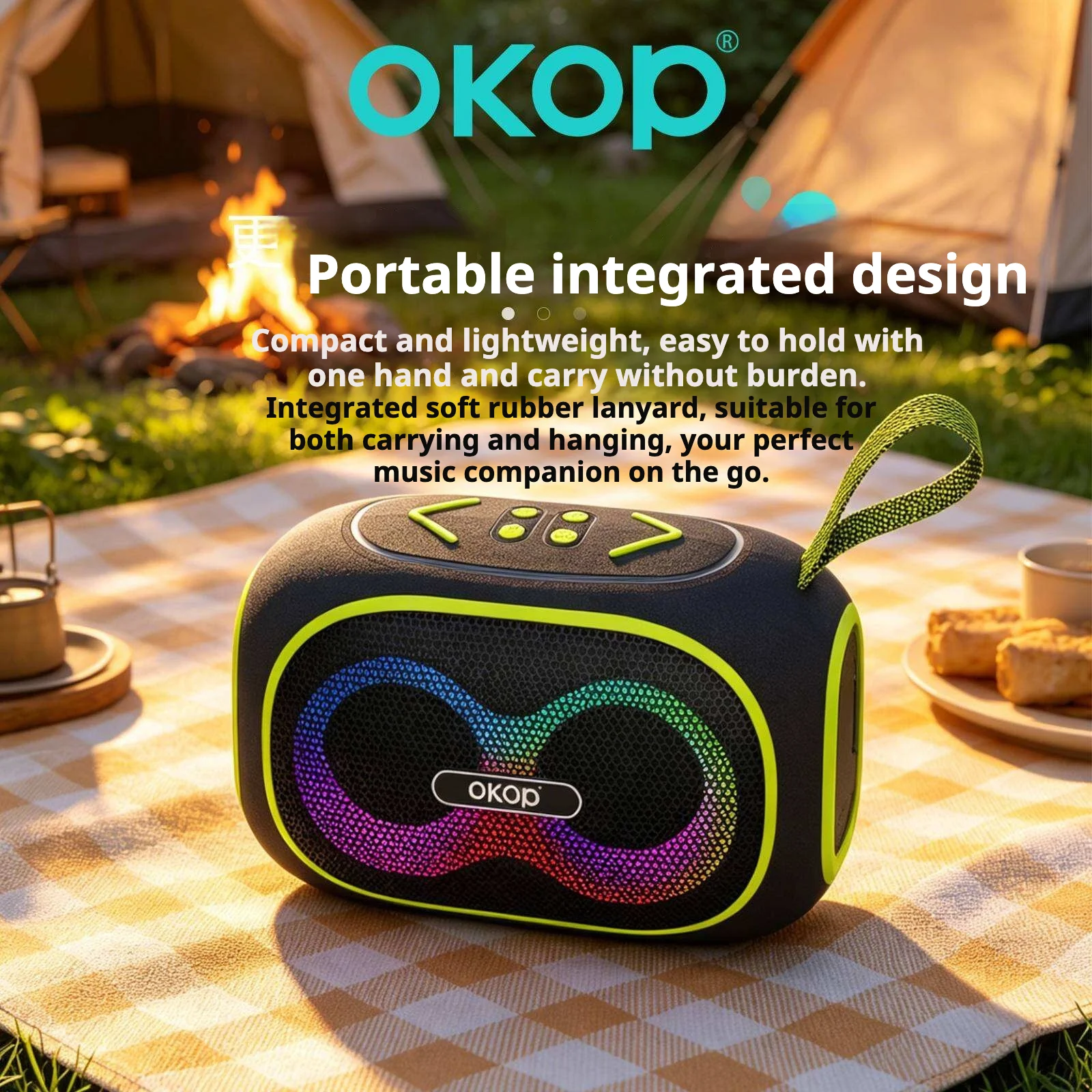 KP-854 Best-selling Wireless Bluetooth Speaker Portable Handle RGB Lighting New Model… — image 5
