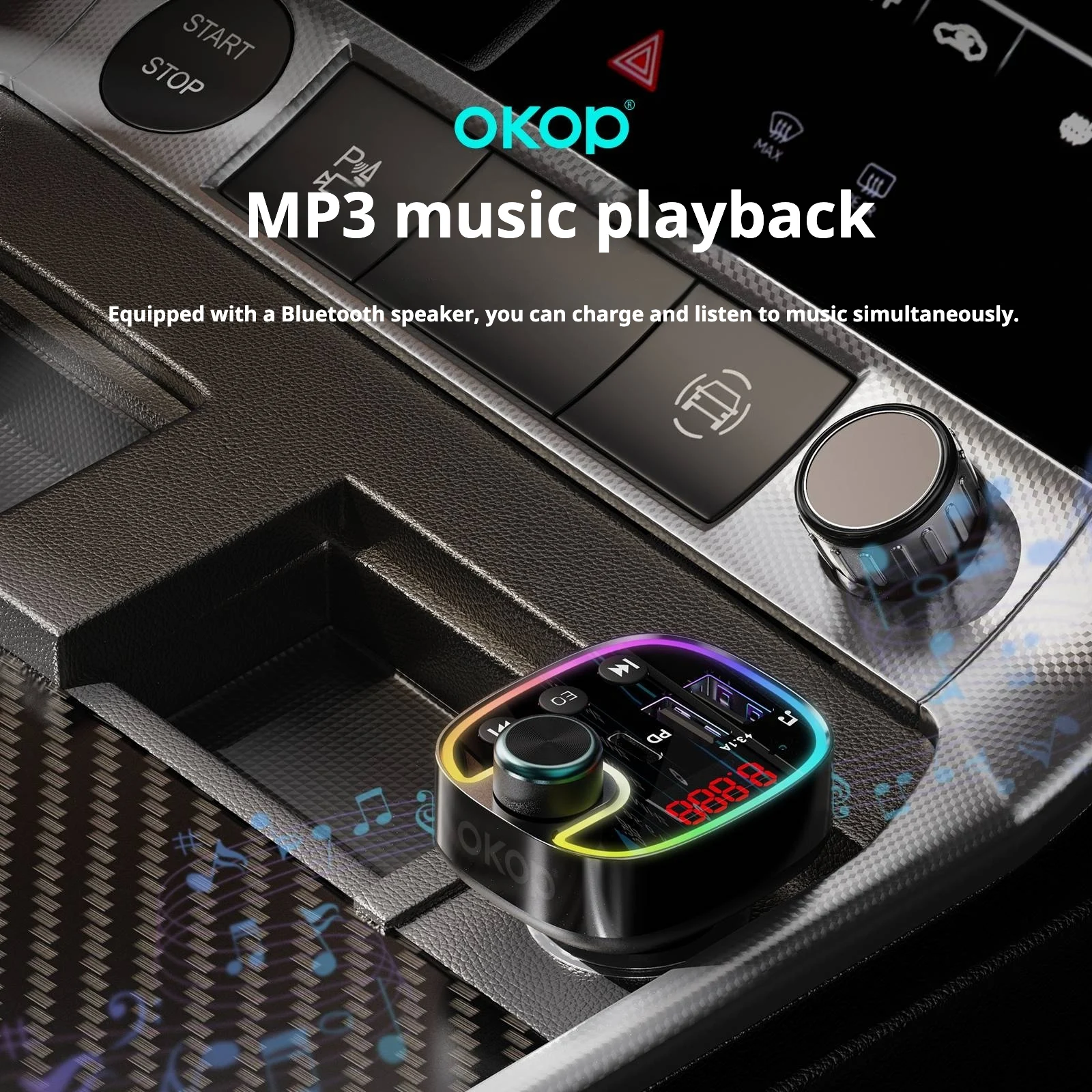 Kp-c100 Super-fast Car Chargers MP3 Players Multi-port USB Type-c — image 2
