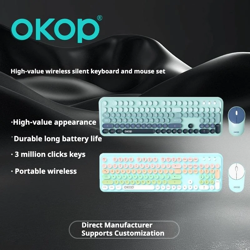 Kp-j451 Wireless Keyboard Mouse Combo Silent 2.4g Stylish Design Mechanical Feel Keys… — image 6