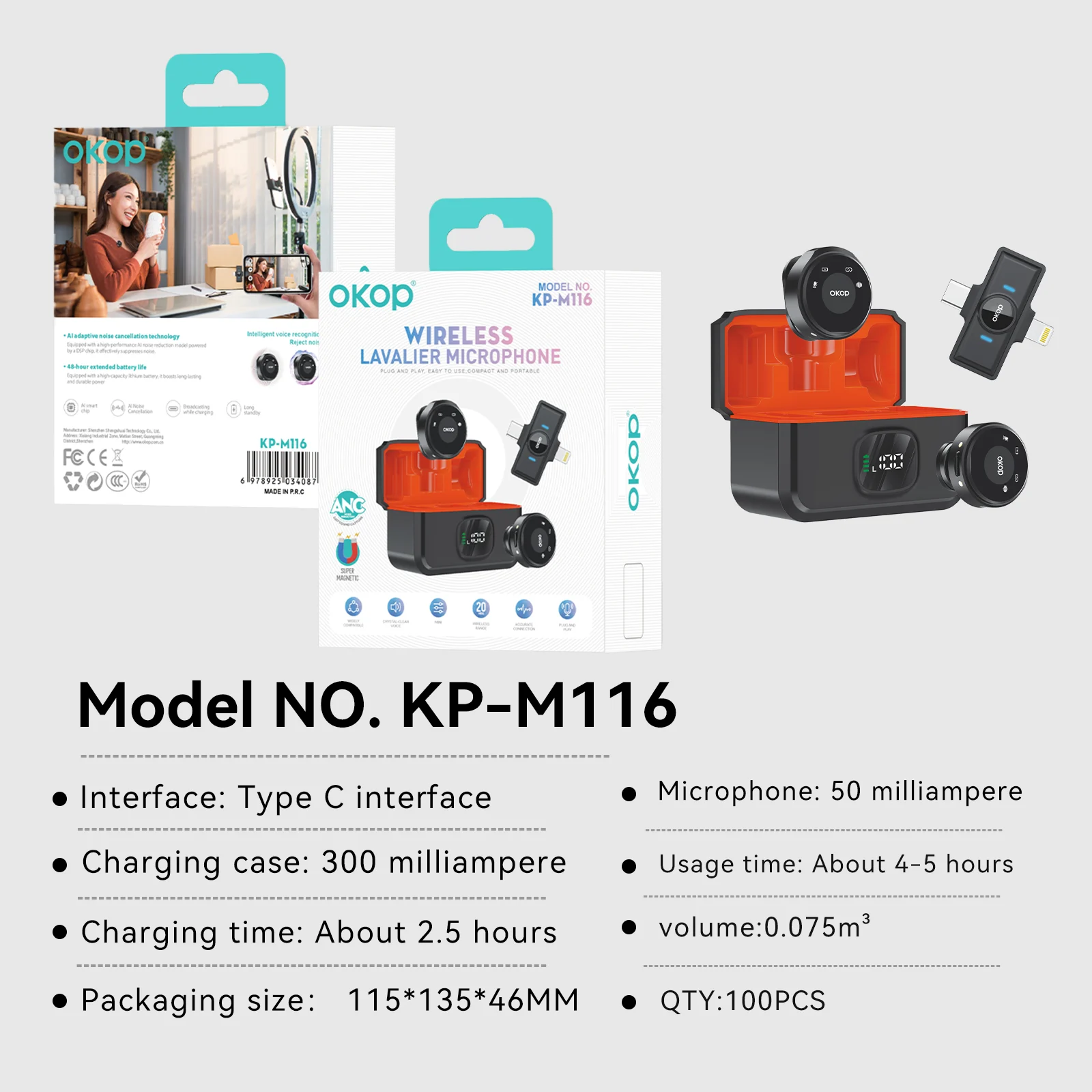 Kp-m116 Wireless Lavalier Microphone New Model For Vlogs Livestreaming And Short-form… — image 4