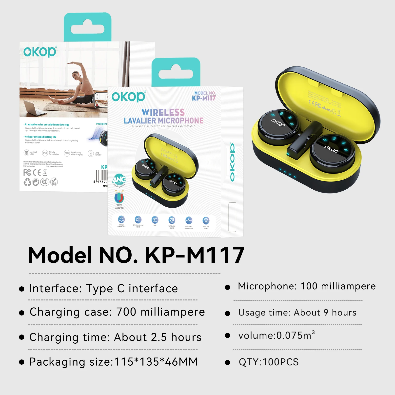Kp-m117 Best-selling Wireless Lavalier Microphone New Model For Vlogs Livestreaming… — image 6