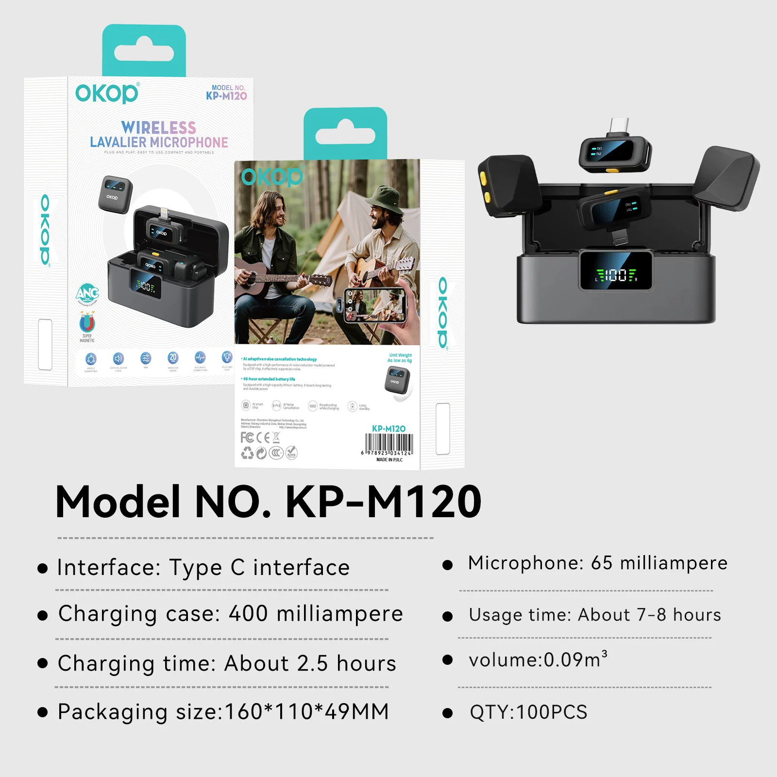 Kp-m120 Best-selling Wireless Lavalier Microphone New Model For Vlogs Livestreaming… — image 5