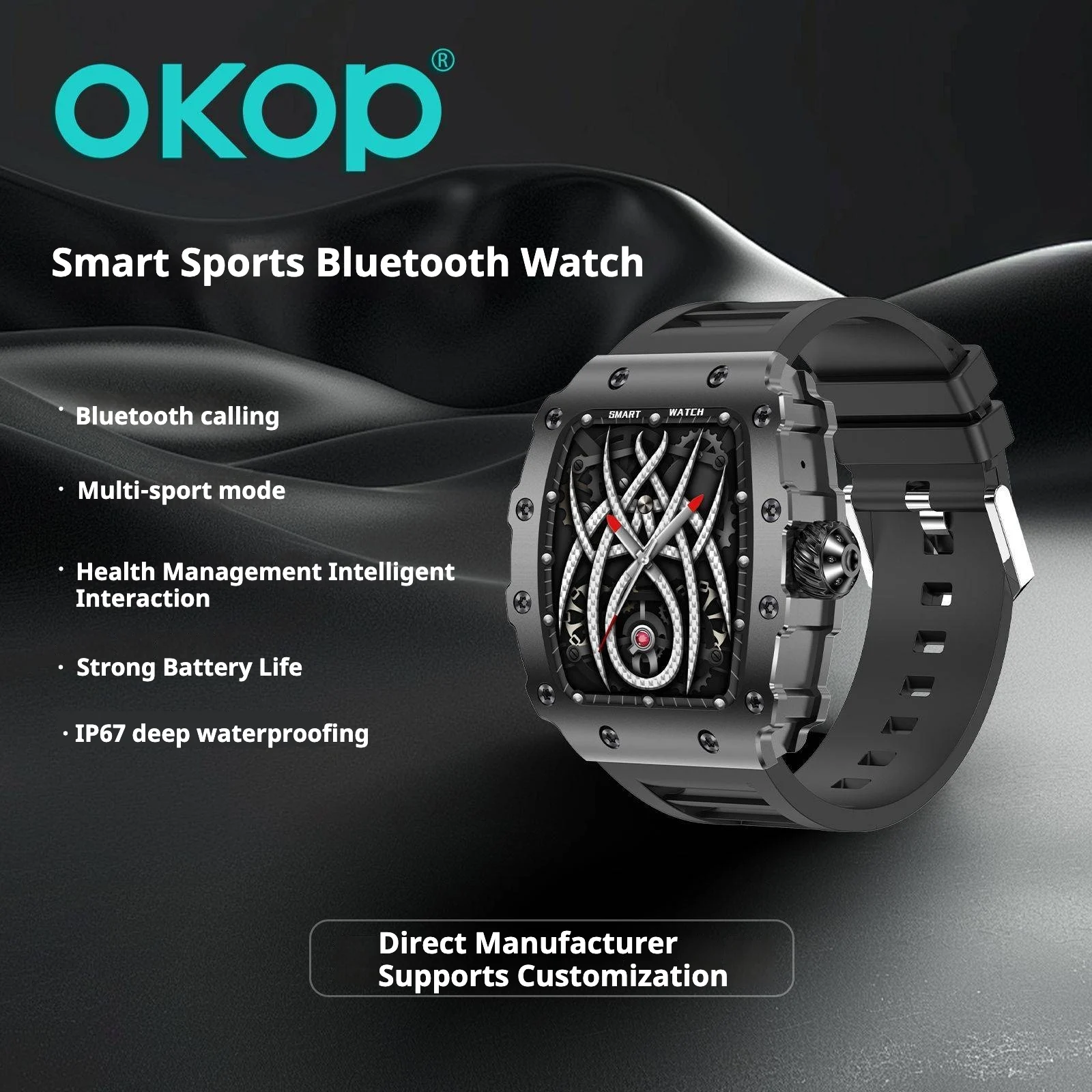 Kp-s100 Smartwatch Heart Rate Blood Pressure Monitoring Bluetooth Calling Sports… — image 7