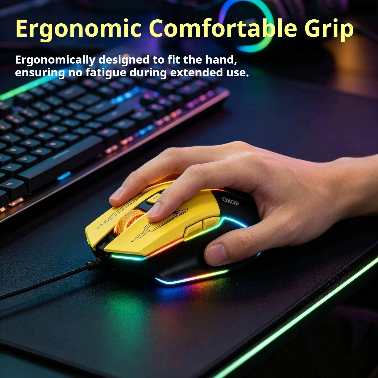 Kp-s407 Wired Optical Mouse Ergonomic Design For Desktops Laptops Office Business And… — image 5