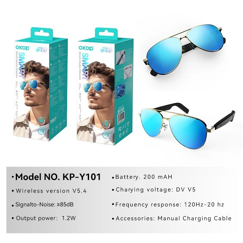 Kp-y101 Smart Bluetooth Glasses Waterproof Sweatproof Headset Voice Calls Blue Light… — image 6
