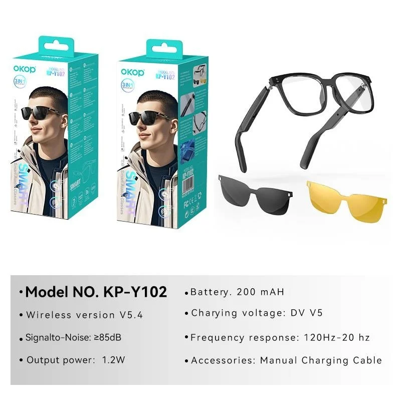 Kp-y102 Smart Glasses Day Night Use Air Conduction Waterproof Sweatproof 3-in-1… — image 5