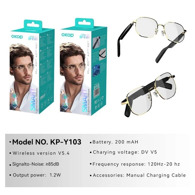 Kp-y103 Best-selling Bluetooth Smart Audio Glasses Air Conduction Blue Light Blocking… — image 4