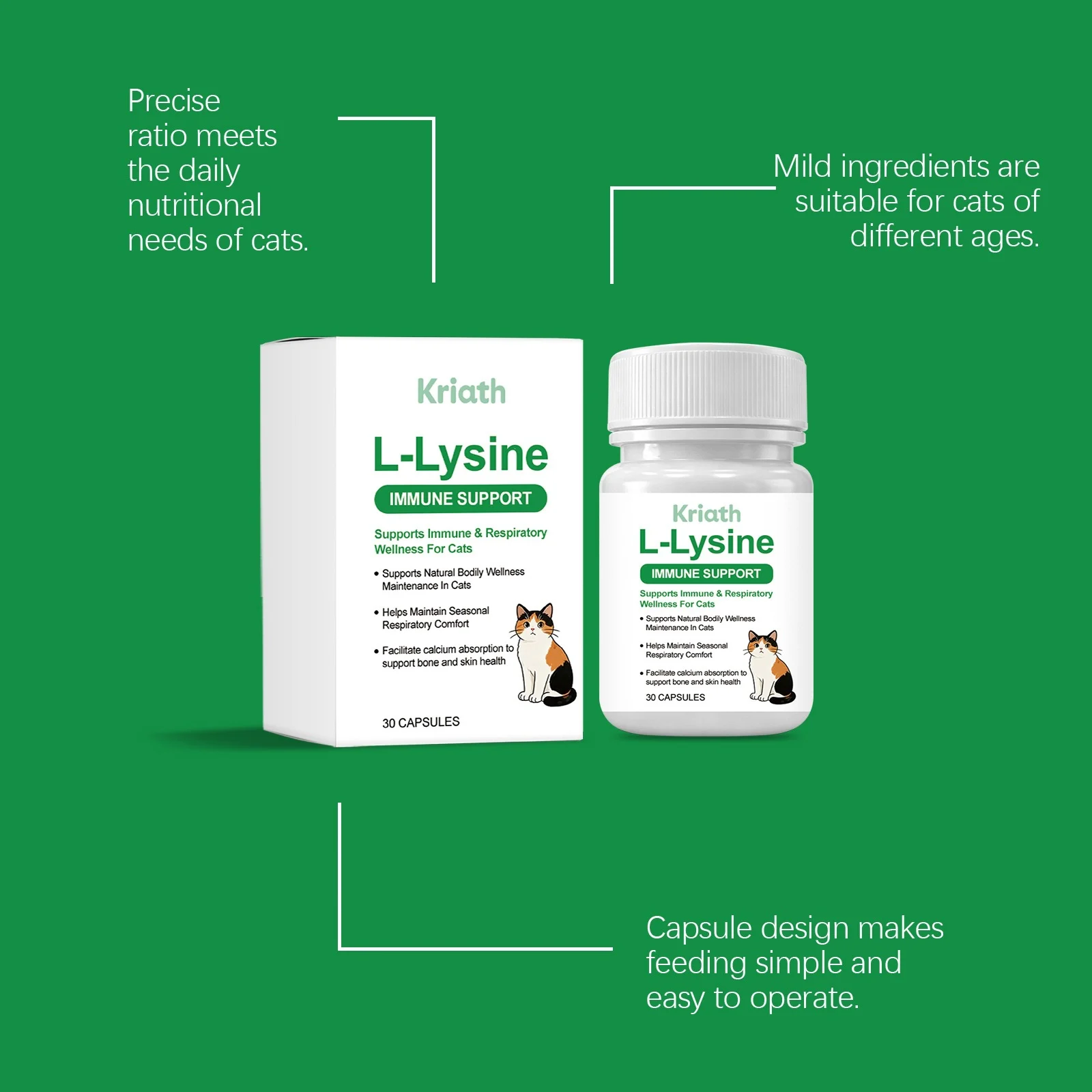 Kriath Capsules For Cats, Gentle Formula, Easy To Feed, Care The Intestines, Comfort… — image 4