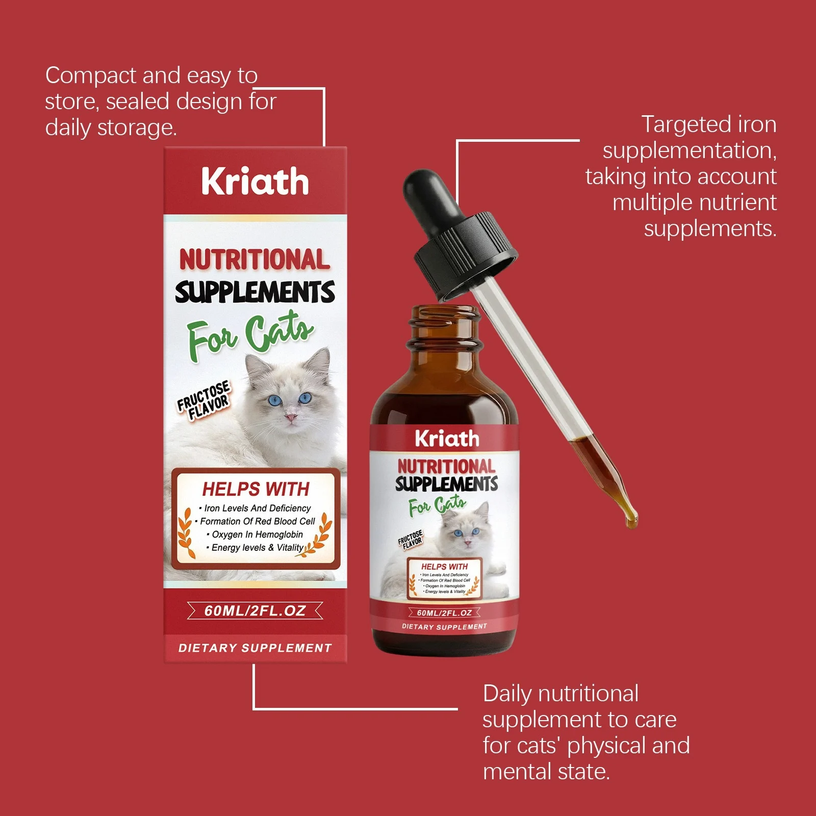 Kriath Cat Nutritional Supplement Drops A Daily For Cats To Provide Variety Of… — image 3
