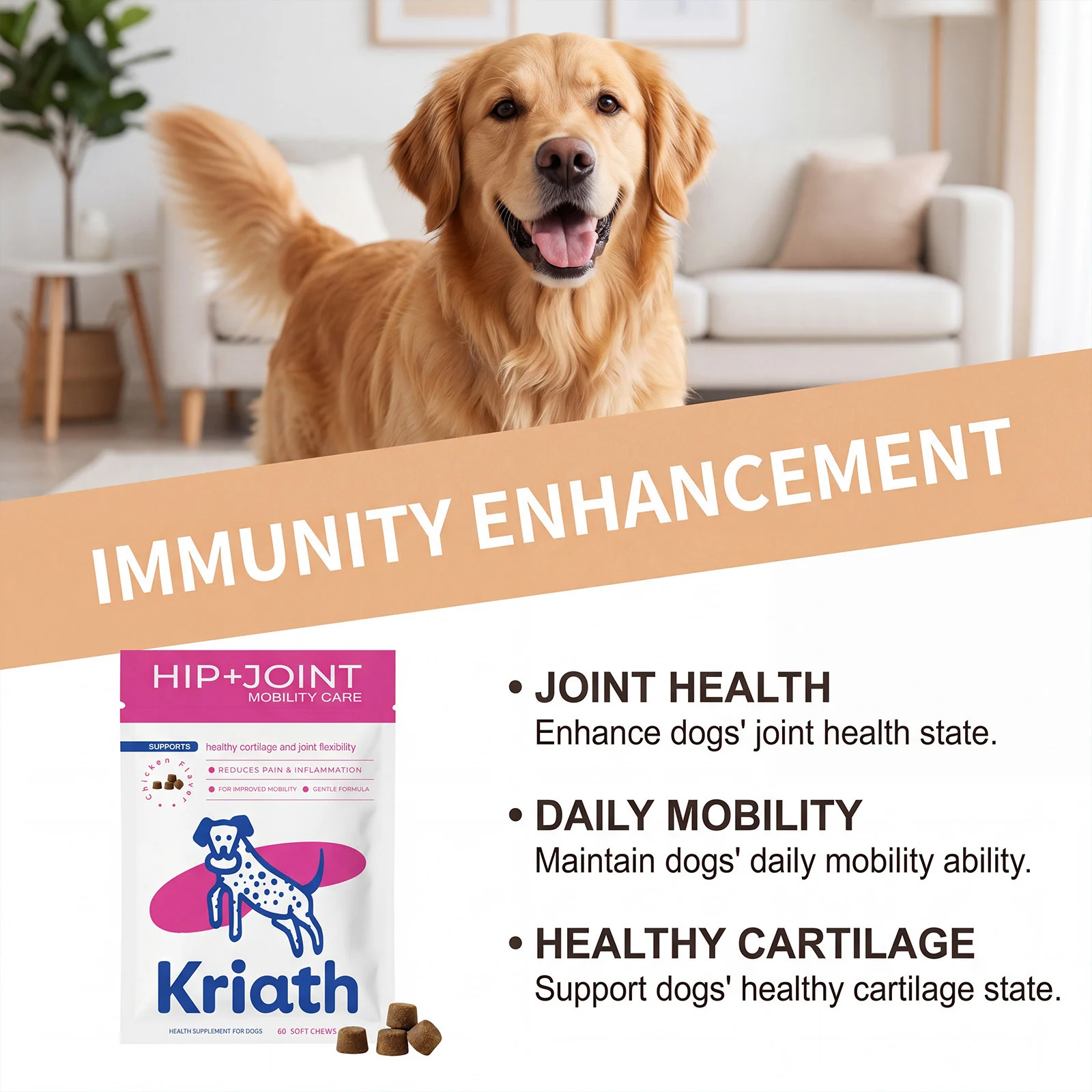 Kriath Chewable Tablets For Dogs, Gentle Care The Dog's Body, Daily Nutritional… — image 4