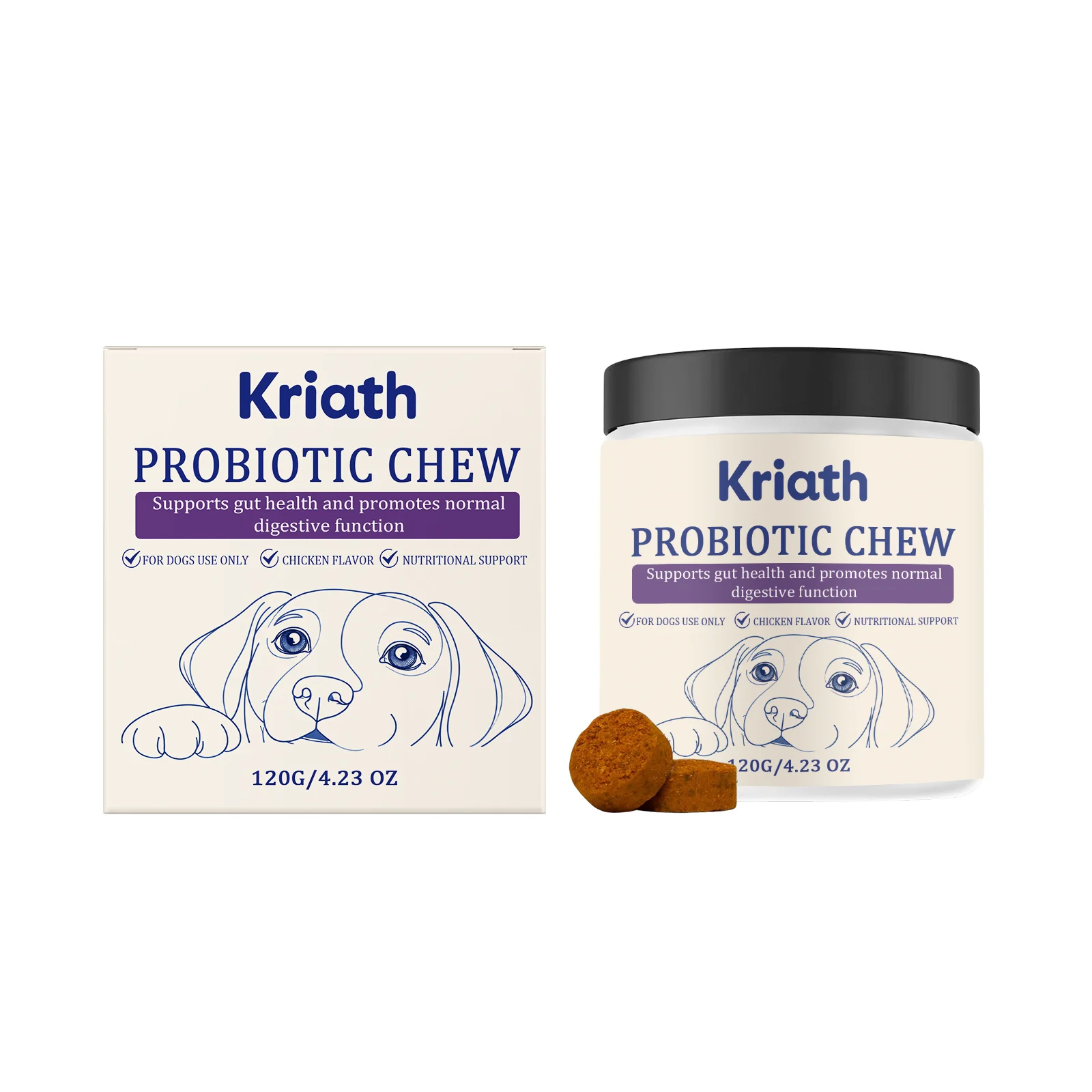 Kriath Dog Probiotic Chewable Tablets Are Formulated To Gently Care For Dogs And Used… — image 3
