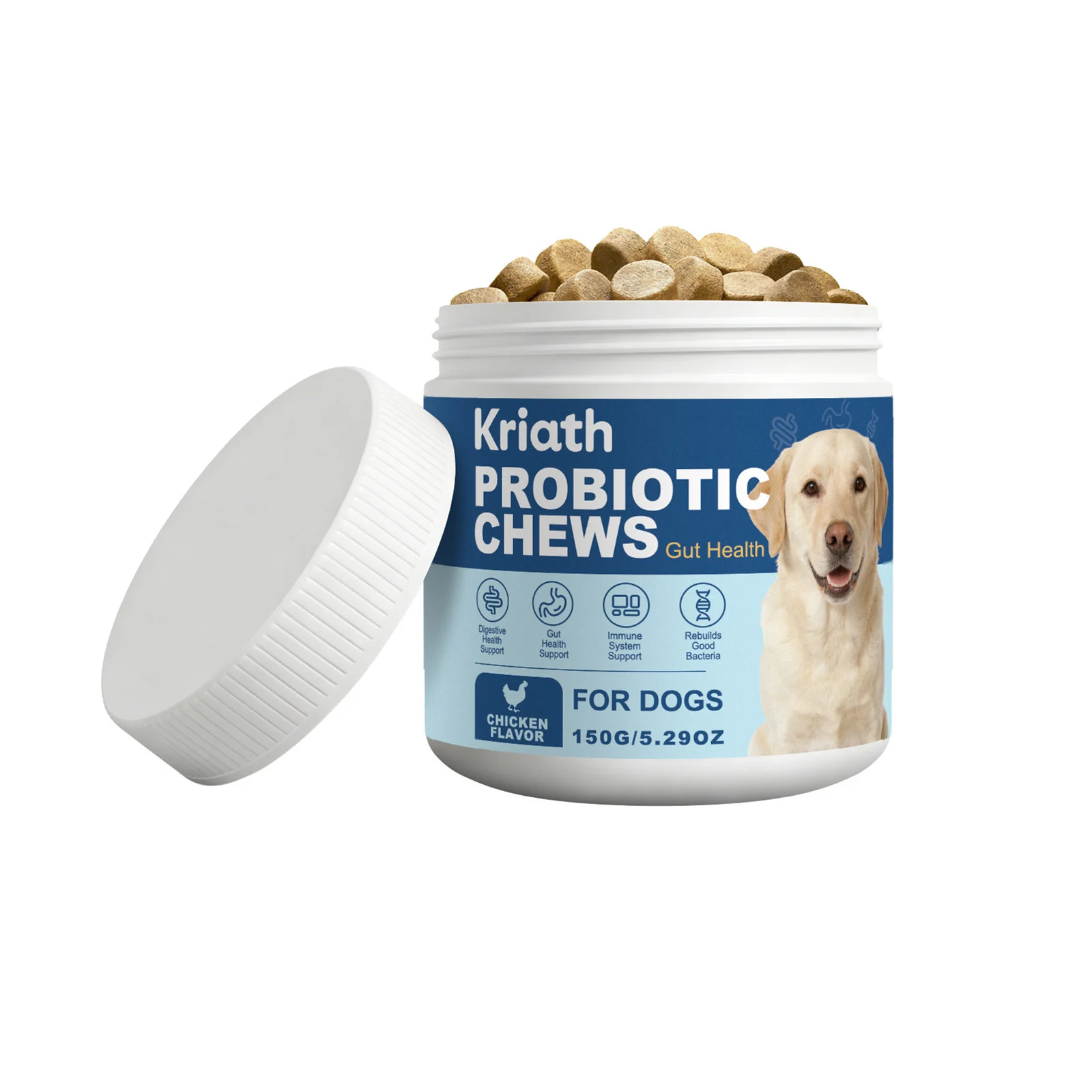 Kriath Dog Probiotic Chewable Tablets Mild Ingredients Daily Care Body Balance — image 3