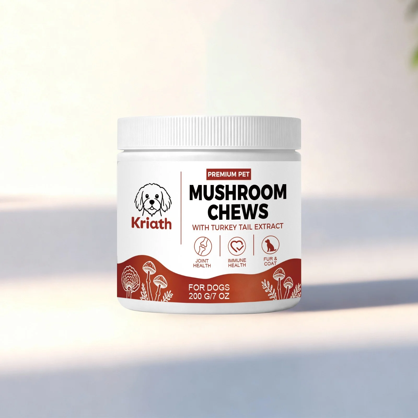Kriath Mushroom Chewable Tablets For Dogs, Dog Dietary Nutritional Tablets, Daily… — image 3