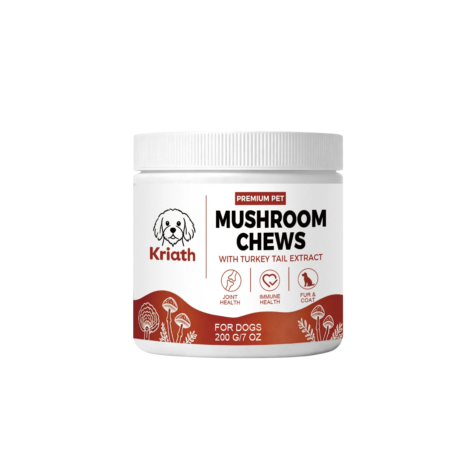 Kriath Mushroom Chewable Tablets For Dogs, Dog Dietary Nutritional Tablets, Daily… — image 5
