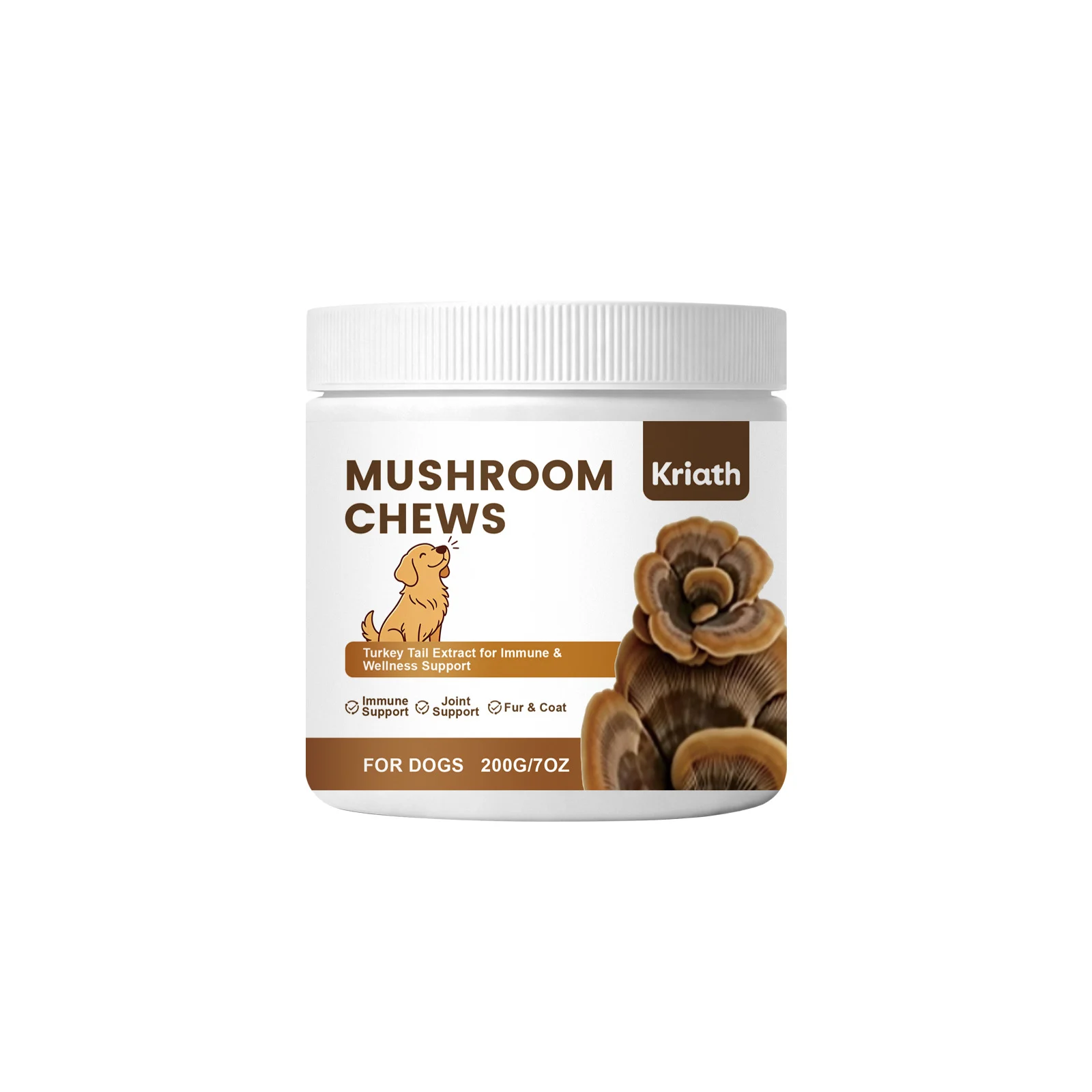 Kriath Mushroom Chewable Tablets For Dogs - Mild Formula Daily Care And Nutritional… — image 3