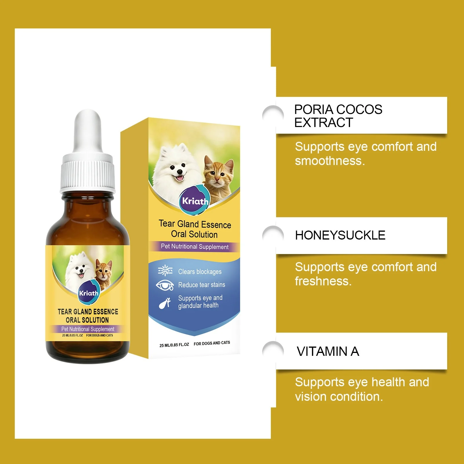Kriath Pet Eye Oral Liquid Gentle Formula Keeps Eyes Clean, Ideal For Daily Care — image 2