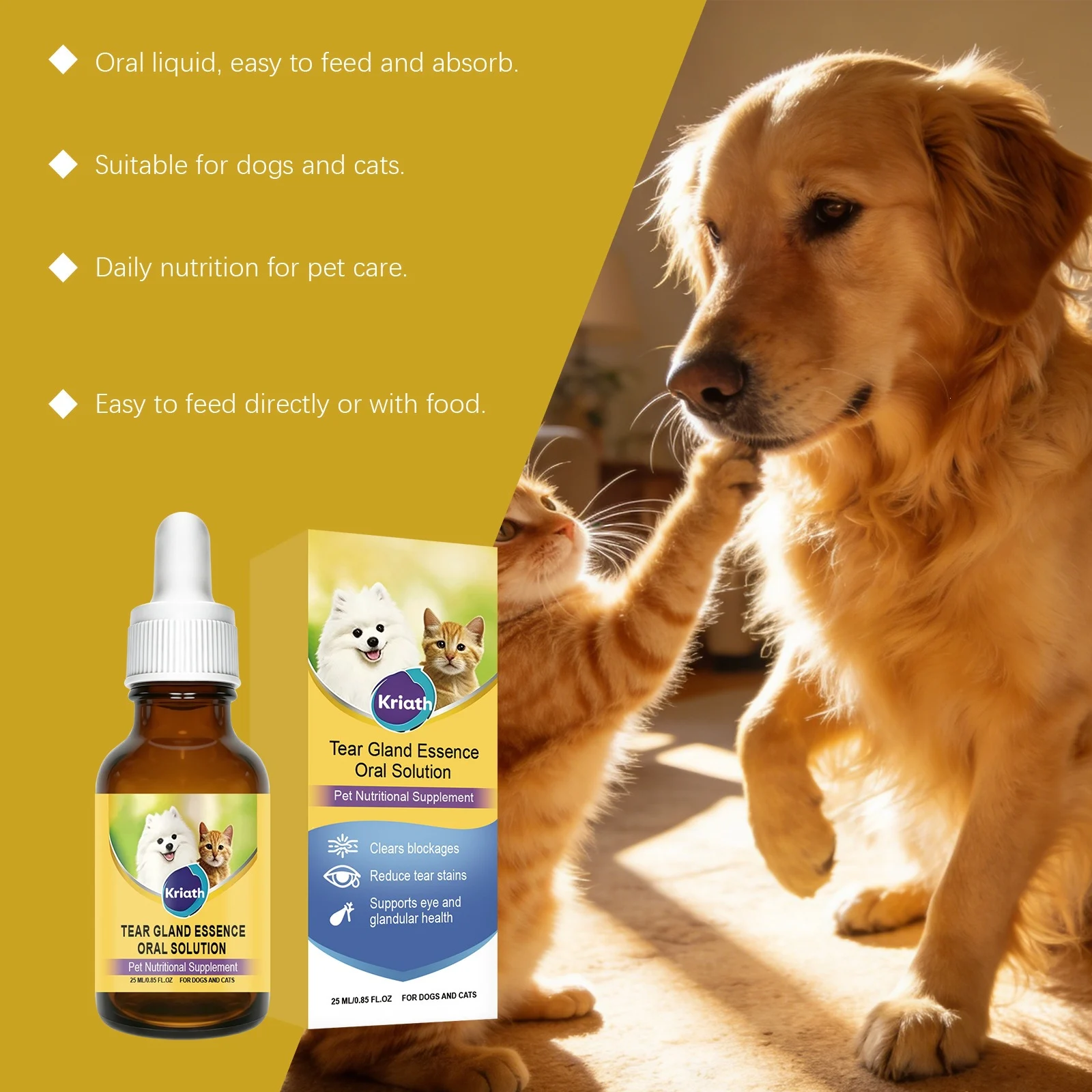 Kriath Pet Eye Oral Liquid Gentle Formula Keeps Eyes Clean, Ideal For Daily Care — image 3