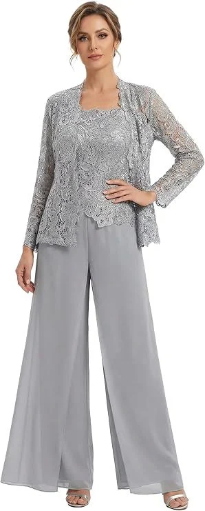 Lace Cardigan Jacket And Pants Three-piece Womens Set — image 2