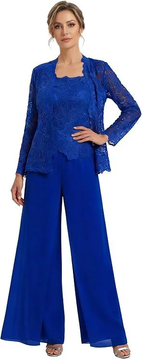 Lace Cardigan Jacket And Pants Three-piece Womens Set — image 6