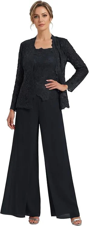 Lace Cardigan Jacket And Pants Three-piece Womens Set — image 10