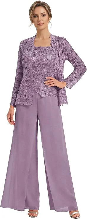 Lace Cardigan Jacket And Pants Three-piece Womens Set — image 7