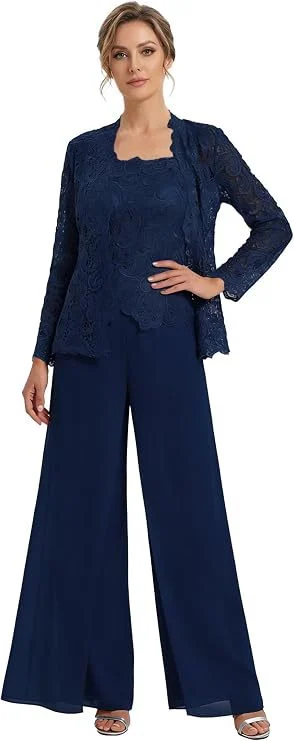 Lace Cardigan Jacket And Pants Three-piece Womens Set — image 11