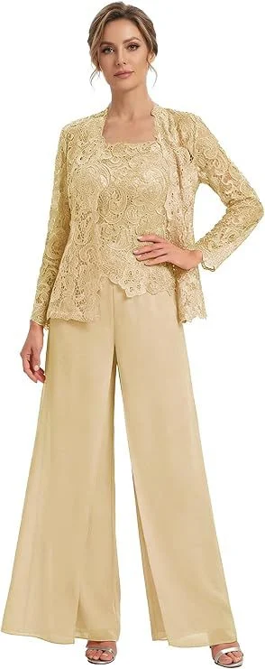 Lace Cardigan Jacket And Pants Three-piece Womens Set — image 8