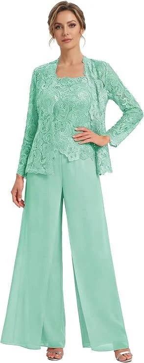 Lace Cardigan Jacket And Pants Three-piece Womens Set — image 9