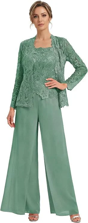 Lace Cardigan Jacket And Pants Three-piece Womens Set — image 12